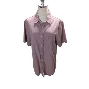 Madewell Top Women's Size Medium Pink Perfect Fit 100% Cotton Button Up